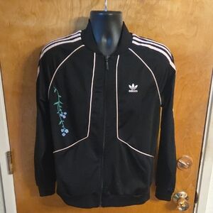 Adidas Embroider Floral Women’s Track Jacket Size Large